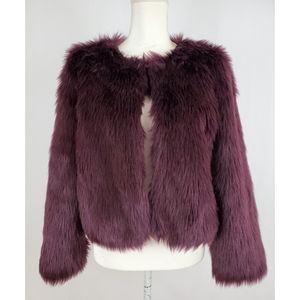 DKNYC Purple Faux Fur Short Jacket Small EUC